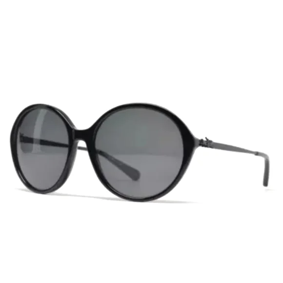 Coach Black Round Frame Sunglasses COACH® | C Hardware Round Sunglasses main image 4